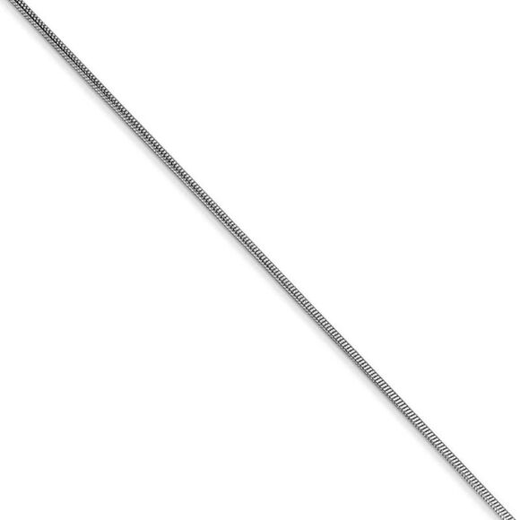 .90mm, 10 Karat White Gold, Round Snake Chain - 16 inch - Picture 1 of 8